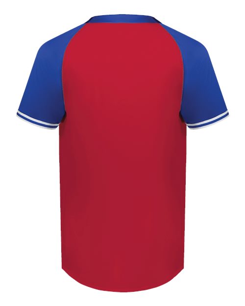 Men's Cutter Henley Jersey - Scarlet/ Royal