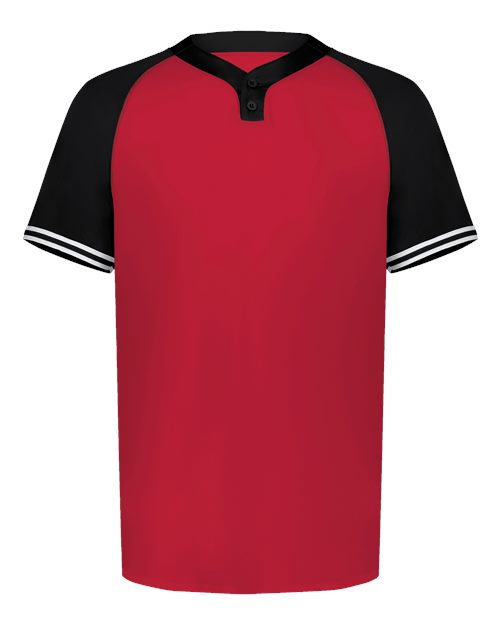 Men's Cutter Henley Jersey - Scarlet/ Black
