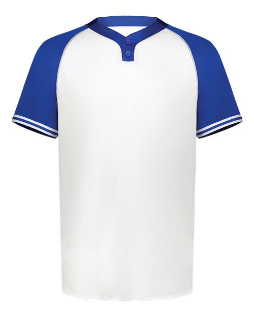 Men's Cutter Henley Jersey - White/ Royal
