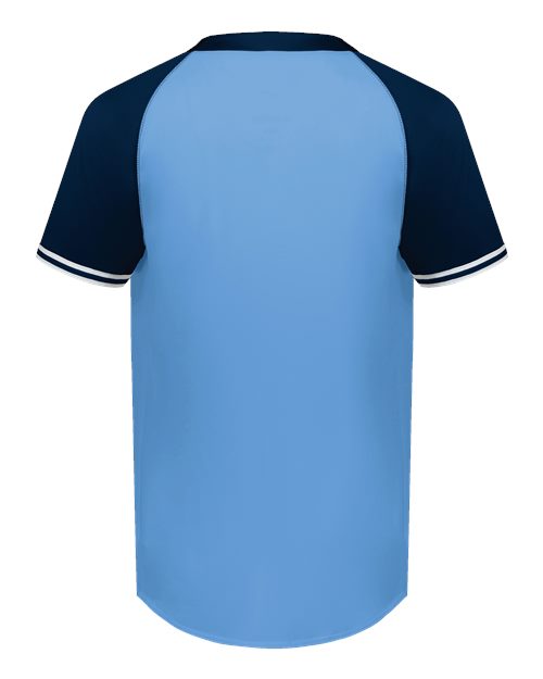 Youth Cutter Henley Jersey - Columbia Blue/ Navy