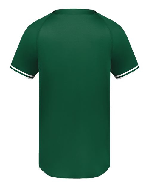 Youth Cutter Henley Jersey - Dark Green/ White