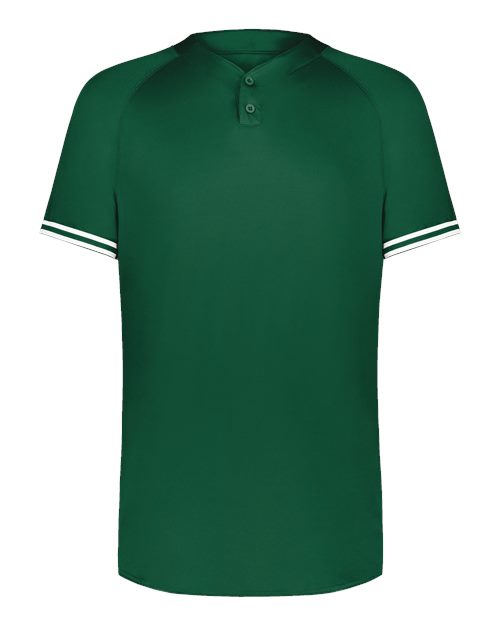 Youth Cutter Henley Jersey - Dark Green/ White