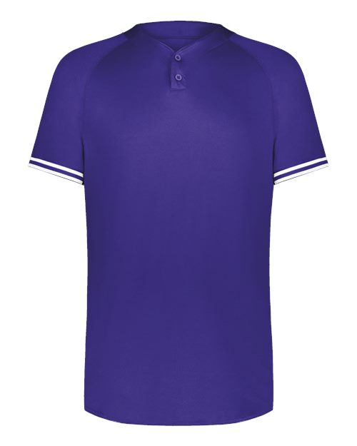 Youth Cutter Henley Jersey - Purple/ White