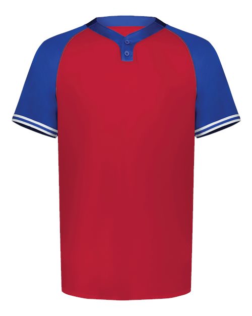 Youth Cutter Henley Jersey - Scarlet/ Royal