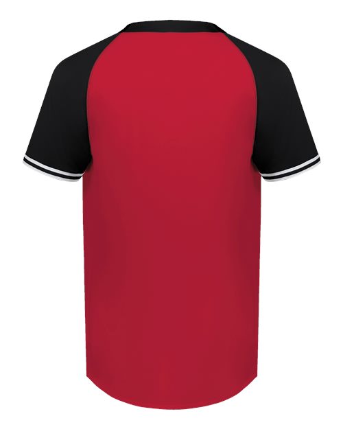 Youth Cutter Henley Jersey - Scarlet/ Black
