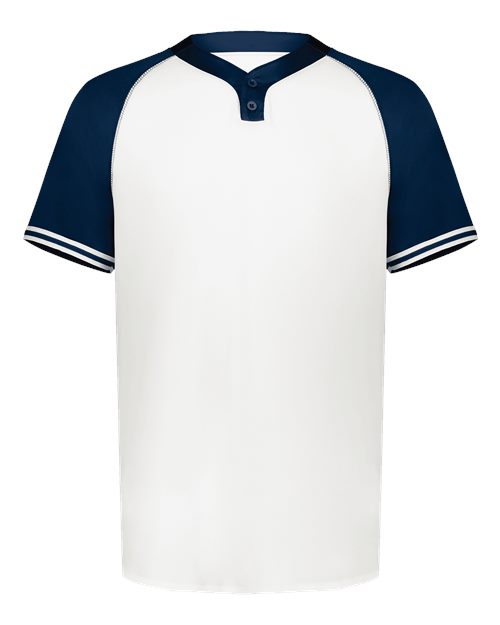 Youth Cutter Henley Jersey - White/ Navy