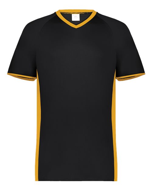 Men's Cutter V-Neck Jersey - Black/ Gold