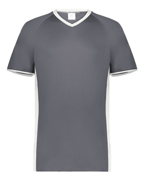 Men's Cutter V-Neck Jersey - Graphite/ White