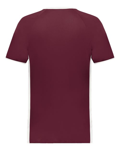 Men's Cutter V-Neck Jersey - Maroon/ White