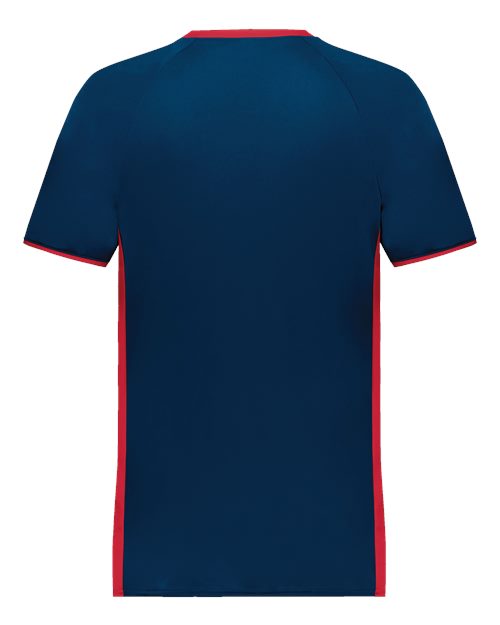 Men's Cutter V-Neck Jersey - Navy/ Scarlet