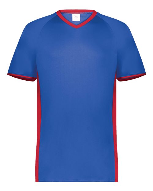Men's Cutter V-Neck Jersey - Royal/ Scarlet