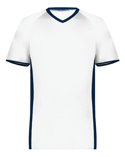 Men's Cutter V-Neck Jersey - White/ Navy