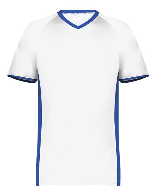 Men's Cutter V-Neck Jersey - White/ Royal