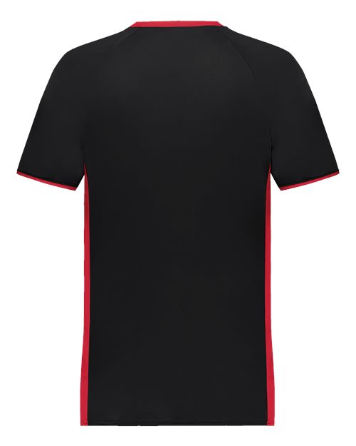 Youth Cutter V-Neck Jersey - Black/ Scarlet