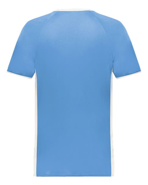 Youth Cutter V-Neck Jersey - Columbia Blue/ White