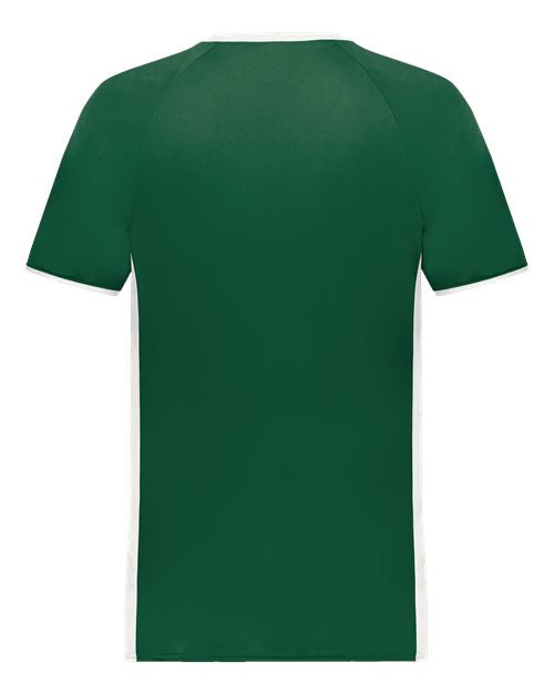 Youth Cutter V-Neck Jersey - Dark Green/ White