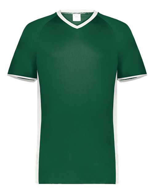 Youth Cutter V-Neck Jersey - Dark Green/ White