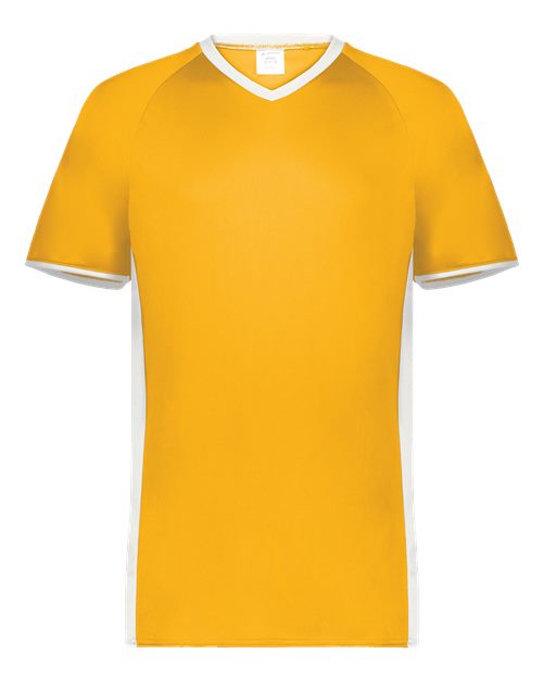 Youth Cutter V-Neck Jersey - Gold/ White