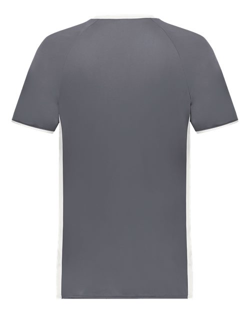 Youth Cutter V-Neck Jersey - Graphite/ White