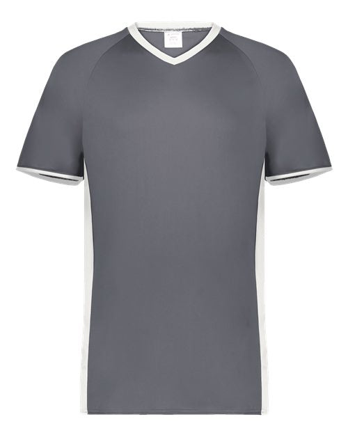 Youth Cutter V-Neck Jersey - Graphite/ White