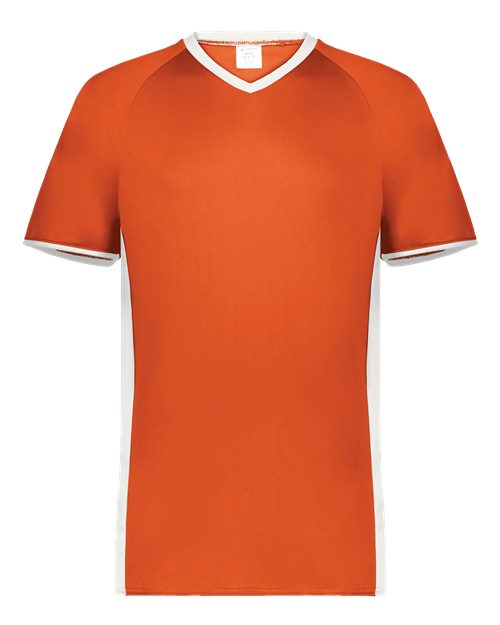 Youth Cutter V-Neck Jersey - Orange/ White