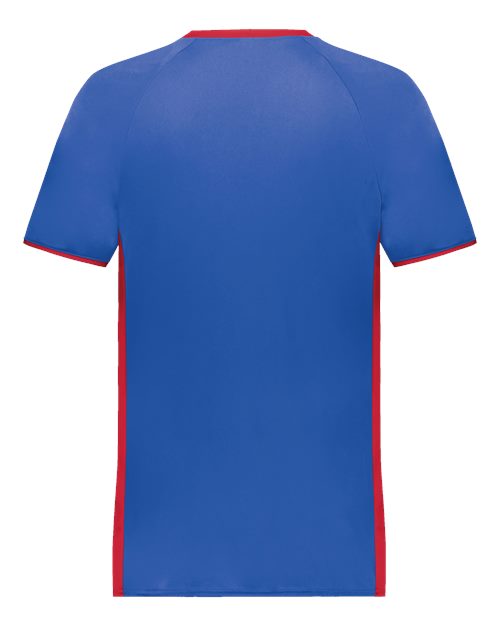 Youth Cutter V-Neck Jersey - Royal/ Scarlet
