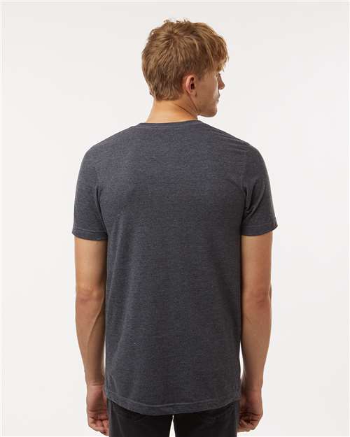 Unisex Combed CVC T-Shirt - Heather Dark Grey