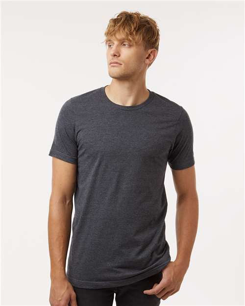 Unisex Combed CVC T-Shirt - Heather Dark Grey