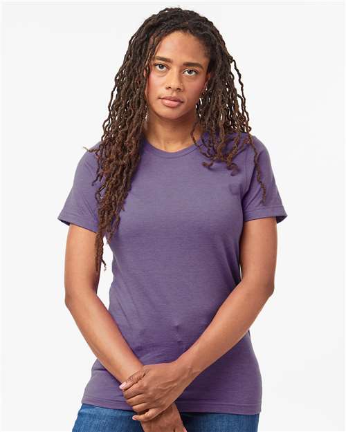 Unisex Combed CVC T-Shirt - Heather Deep Purple