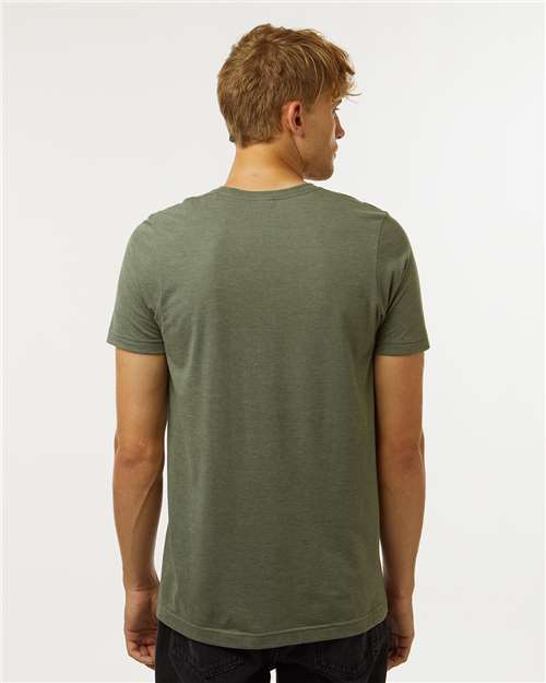 Unisex Combed CVC T-Shirt - Heather Military Green