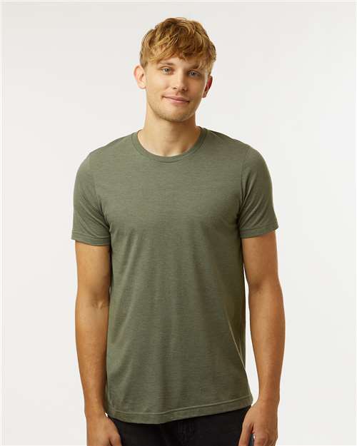 Unisex Combed CVC T-Shirt - Heather Military Green