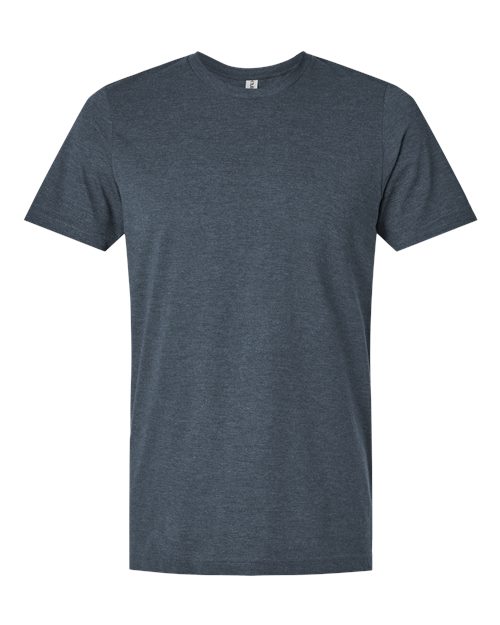 Unisex Combed CVC T-Shirt - Heather Navy Blue