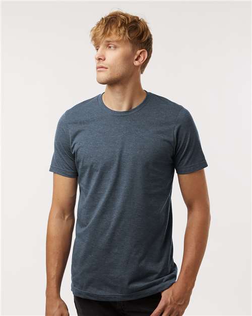 Unisex Combed CVC T-Shirt - Heather Navy Blue