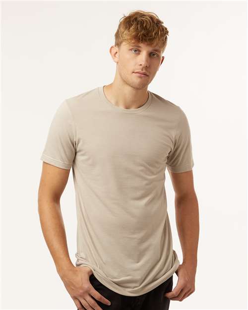 Unisex Combed CVC T-Shirt - Heather Tan