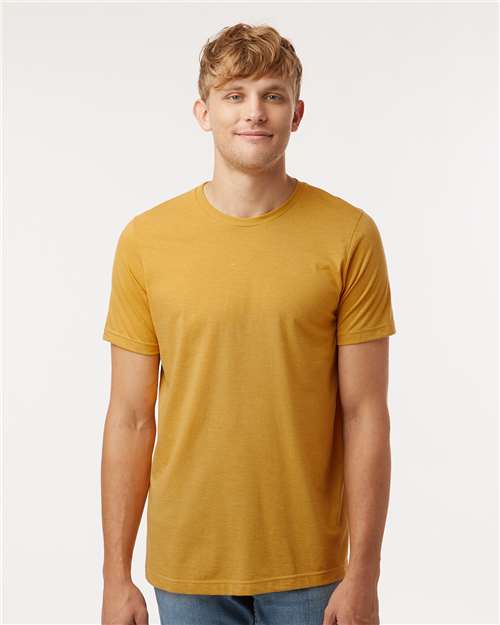 Unisex Combed CVC T-Shirt - Heather Mustard