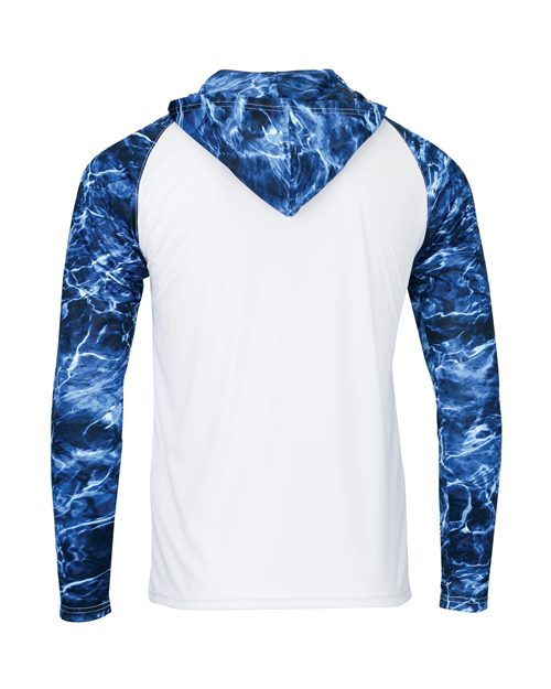 Men's Biloxi Performance Colorblocked Hooded Long Sleeve T-Shirt - Marlin