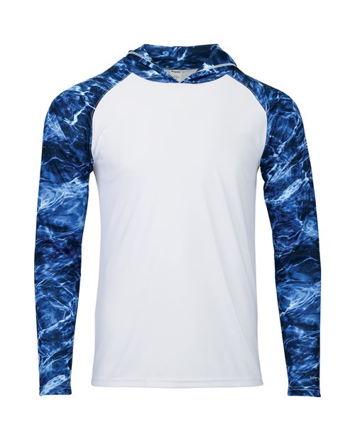 Men's Biloxi Performance Colorblocked Hooded Long Sleeve T-Shirt - Marlin