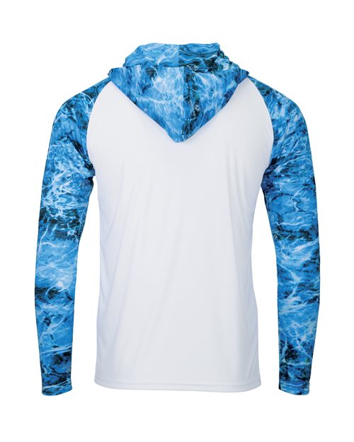 Men's Biloxi Performance Colorblocked Hooded Long Sleeve T-Shirt - Nautical