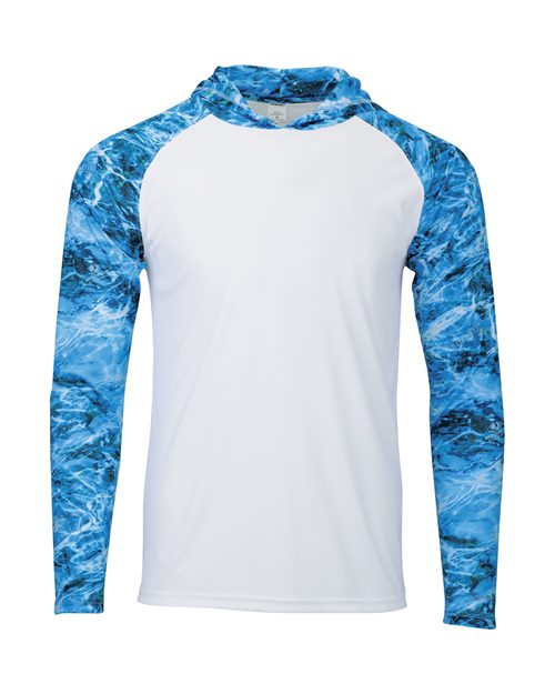 Men's Biloxi Performance Colorblocked Hooded Long Sleeve T-Shirt - Nautical
