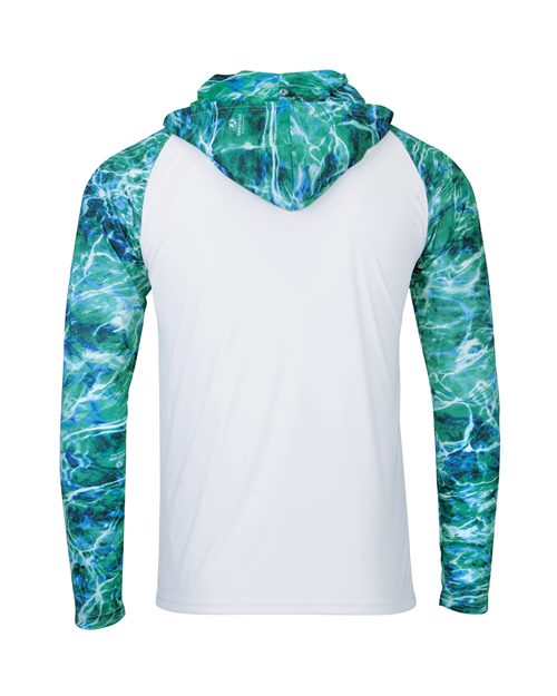 Men's Biloxi Performance Colorblocked Hooded Long Sleeve T-Shirt - Seafoam