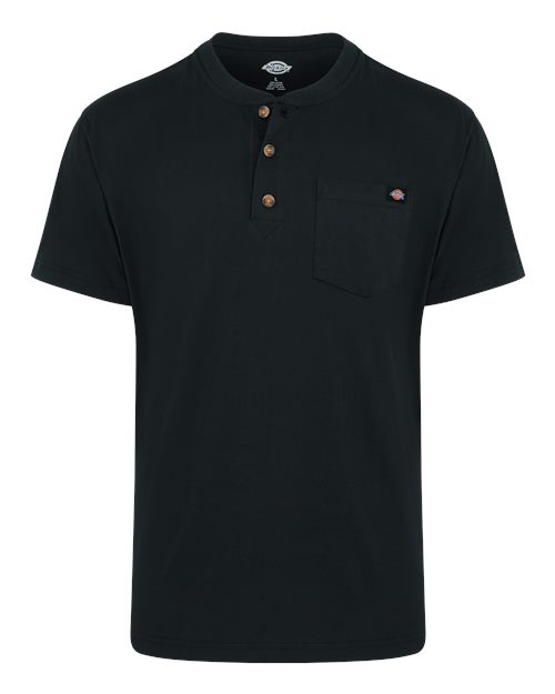 Men's Tall Heavyweight Traditional Short Sleeve Henley - Black