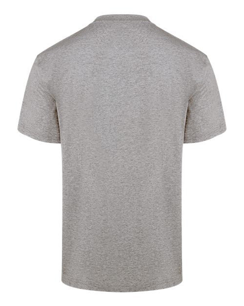 Men's Tall Heavyweight Traditional Short Sleeve Henley - Heather Grey
