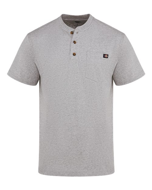 Men's Tall Heavyweight Traditional Short Sleeve Henley - Heather Grey
