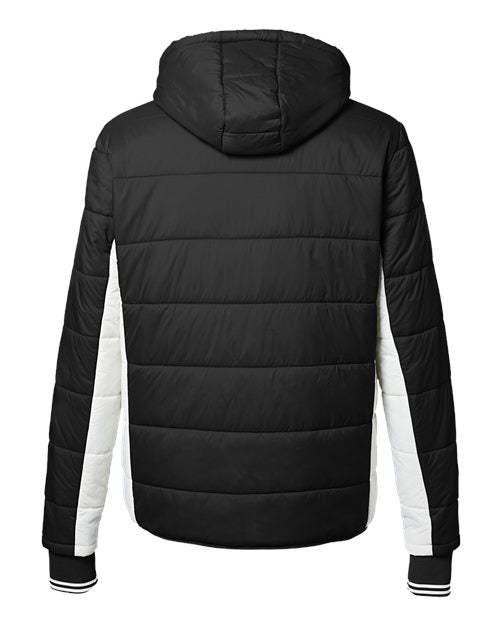Men's Nautical Mile Hooded Puffer Jacket - Black/ Antique White