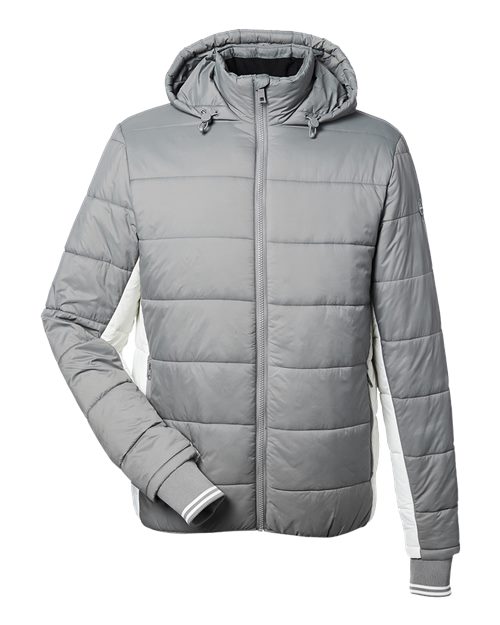 Men's Nautical Mile Hooded Puffer Jacket - Graphite/ Antique White