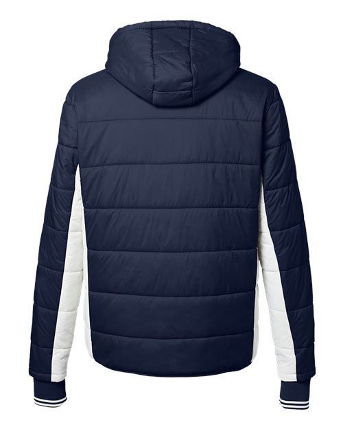 Men's Nautical Mile Hooded Puffer Jacket - Navy/ Antique White