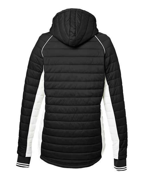 Women's Nautical Mile Hooded Puffer Jacket - Black/ Antique White