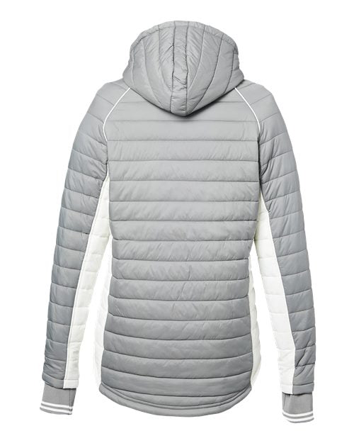 Women's Nautical Mile Hooded Puffer Jacket - Graphite/ Antique White