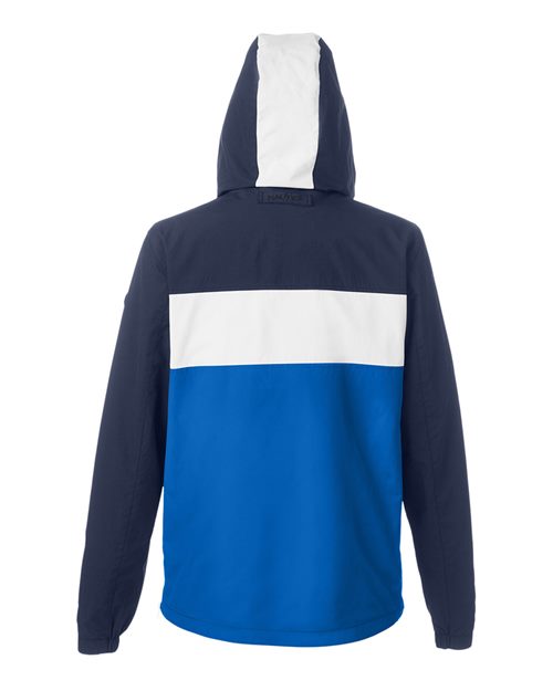 Unisex Windward Anorak Hooded Quarter-Zip Jacket - Navy/ White/ Royal
