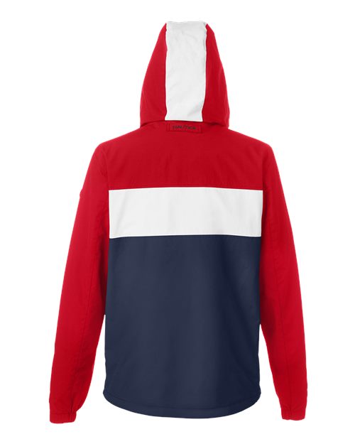 Unisex Windward Anorak Hooded Quarter-Zip Jacket - Red/ White/ Navy